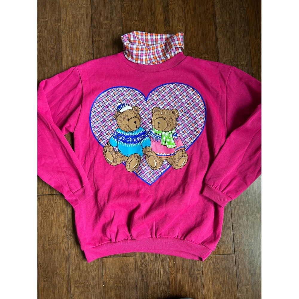 Vintage Land'n Sea Girls turtleneck collared Sweatshirt Size L 14/16 90s